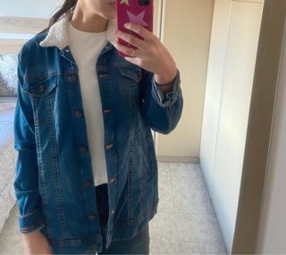 Chaqueta vaquera ZARA con pelo