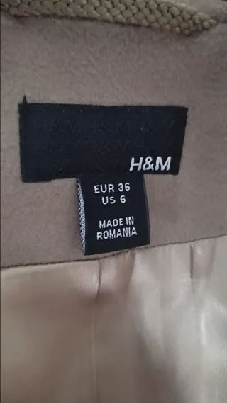 Abrigo lana y cachemir - mujer - H&M - T.36 -Camel