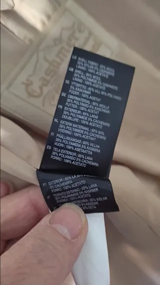 Abrigo lana y cachemir - mujer - H&M - T.36 -Camel