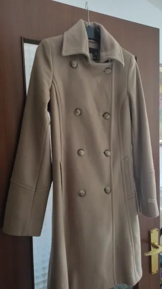Abrigo lana y cachemir - mujer - H&M - T.36 -Camel
