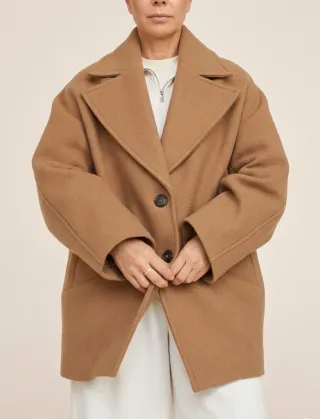 Abrigo lana cruzado Zara