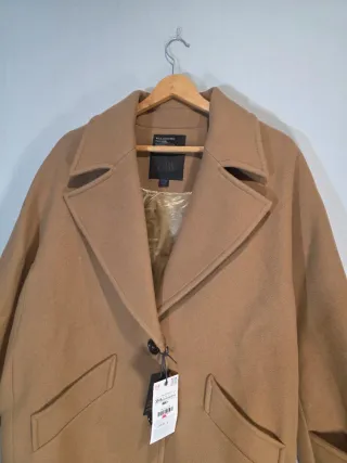 Abrigo lana cruzado Zara