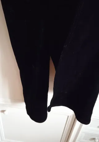 Vestido largo tipo terciopelo Negro T.M