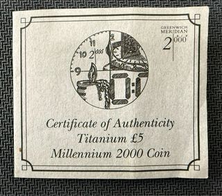 5£ Gibraltar 1999 TITANIO – Millennium 2000.