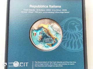 Moneda Plata Repubblica Italiana 2 oz