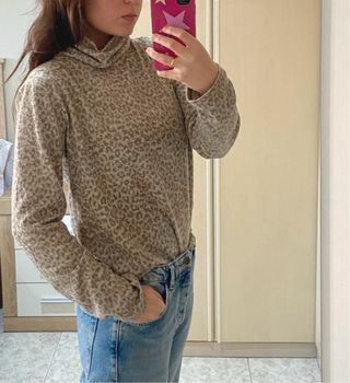 Jersey Zara leopardo cuello alto