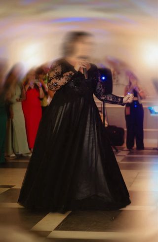 Vestido novia negro talla 46-48 hecho a medida