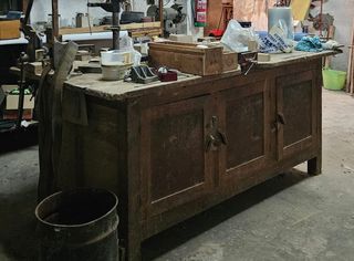 Mueble Taller Madera Antiguo