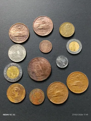 Lote de 13 Monedas Antiguas y modernas Mexicanas