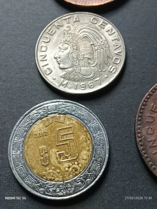 Lote de 13 Monedas Antiguas y modernas Mexicanas