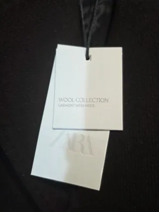 Abrigo largo lana marrón Zara