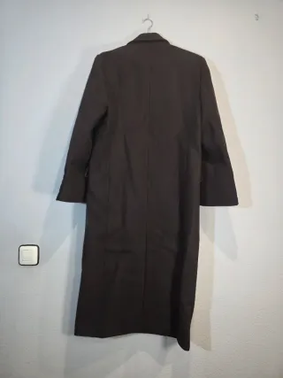 Abrigo largo lana marrón Zara