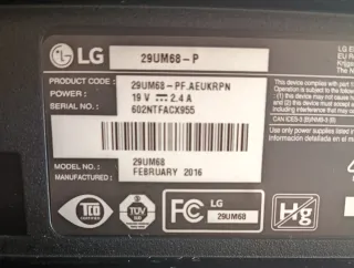 Monitor LG Ultrawide 29" IPS 21:9 + Cavi