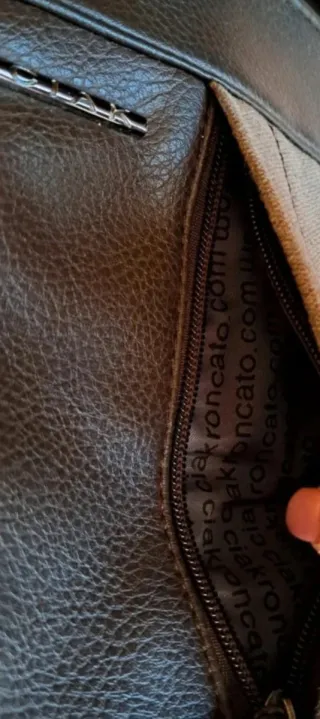 Tracolla vintage Roncato uomo pelle e tessuto