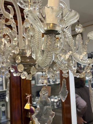 Lámpara araña cristal y metal