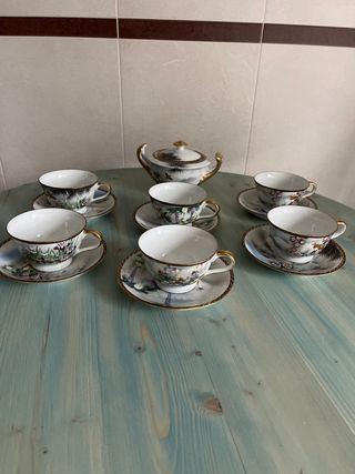 Juego Café Porcelana China Antiguo