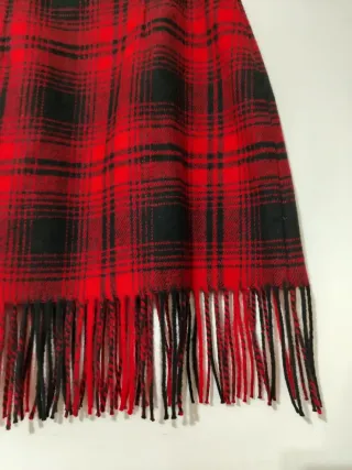 Minigonna tartan Piombo rossa nera con frange
