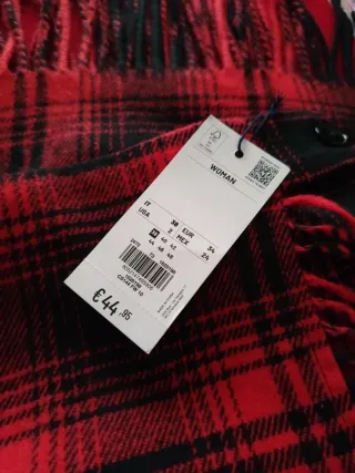 Minigonna tartan Piombo rossa nera con frange