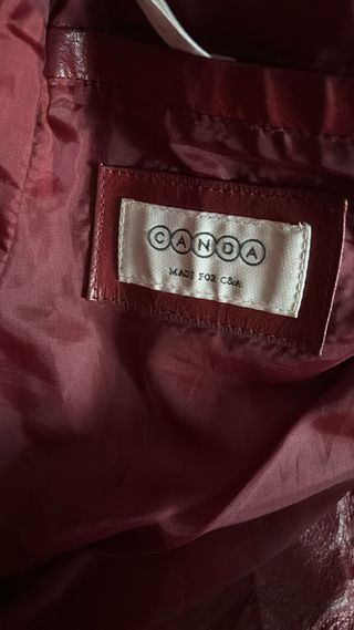 Cazadora cuero C&A granate Talla S