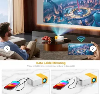 Proyector Portátil Wifi LCD Naranja/Blanco