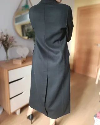 Abrigo largo lana Zara negro