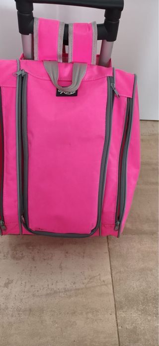 Borsa per pattini rosa con ruote