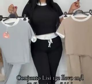 Conjunto mujer crop top y pantalón