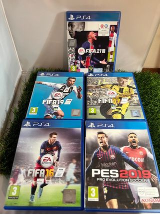 Pack 5 Jogos PS4: FIFA 16, 17, 19, 21 e PES 2019