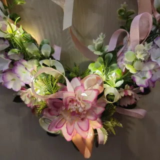 Ghirlanda Cuore Shabby Chic Rose e Bianche