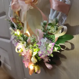 Ghirlanda Cuore Shabby Chic Rose e Bianche