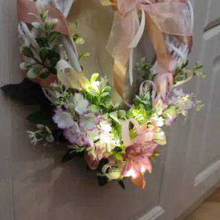 Ghirlanda Cuore Shabby Chic Rose e Bianche