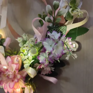 Ghirlanda Cuore Shabby Chic Rose e Bianche