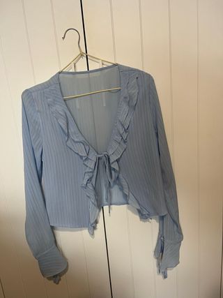Blusa Zara manga larga volantes lazo