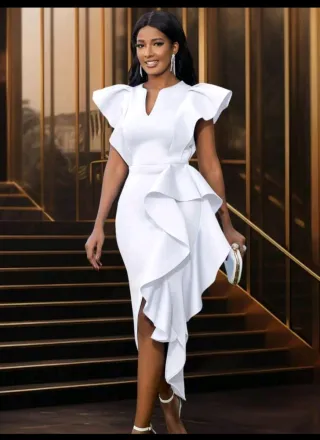 Vestido blanco fiesta volantes