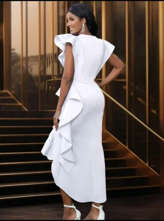 Vestido blanco fiesta volantes