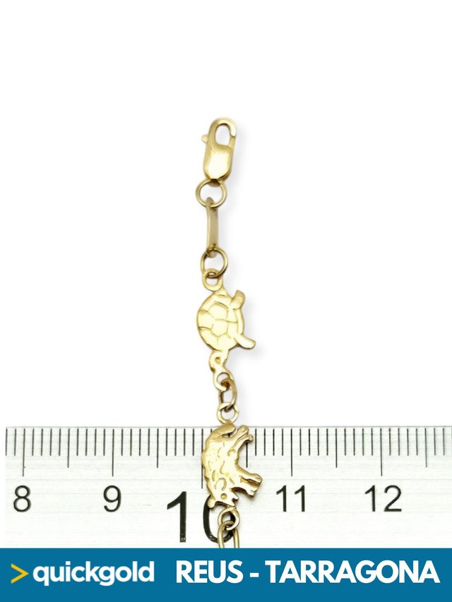 040-0107 PULSERA ORO 18K ANIMALES 18.7CM
