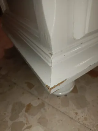 Cómoda de madera blanca 6 cajones