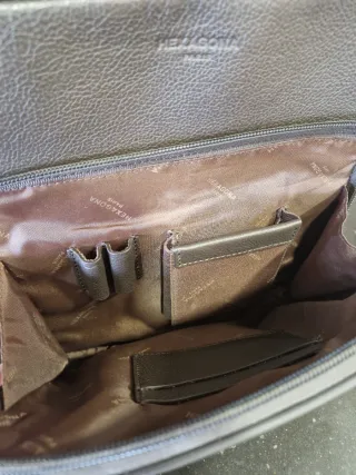 Bolso de piel Hexagona marrón caballero