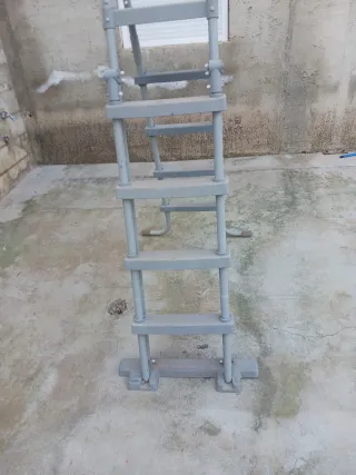 Escalera Piscina Gris Plástico