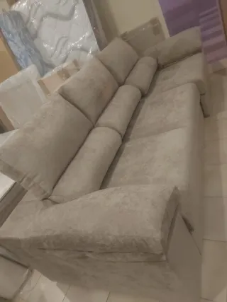 Sofá modular 290cm tela color plata reclinable