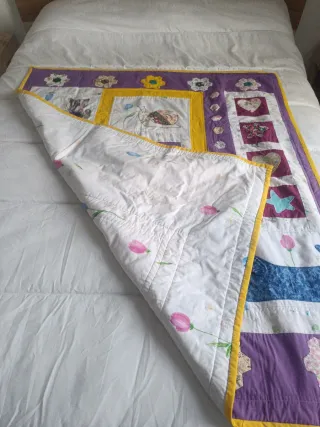 Manta infantil patchwork unicornio