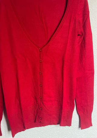 Chaqueta punto fino roja