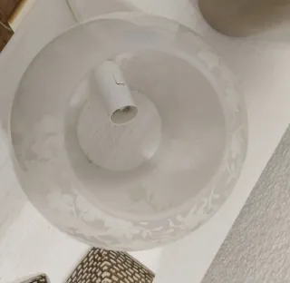 Conjunto de 2 Lámparas de cristal blanca floral