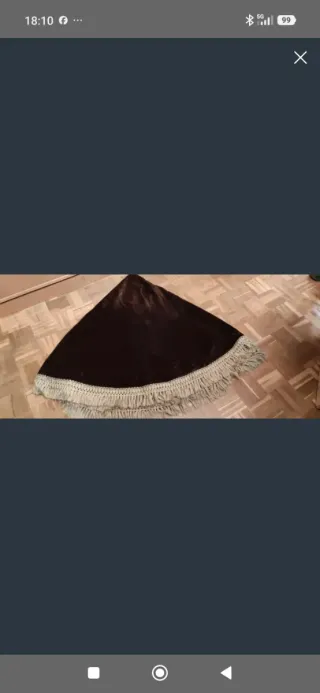 Falda mesa camilla terciopelo marrón