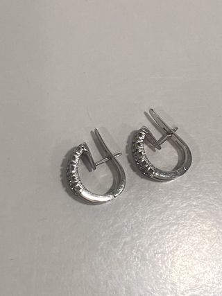Pendientes oro blanco y brillantes