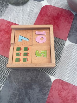 Juego educativo madera números y frutas