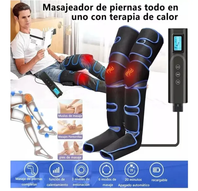 Masajeador Piernas Compresión Aire Calor Nuevo