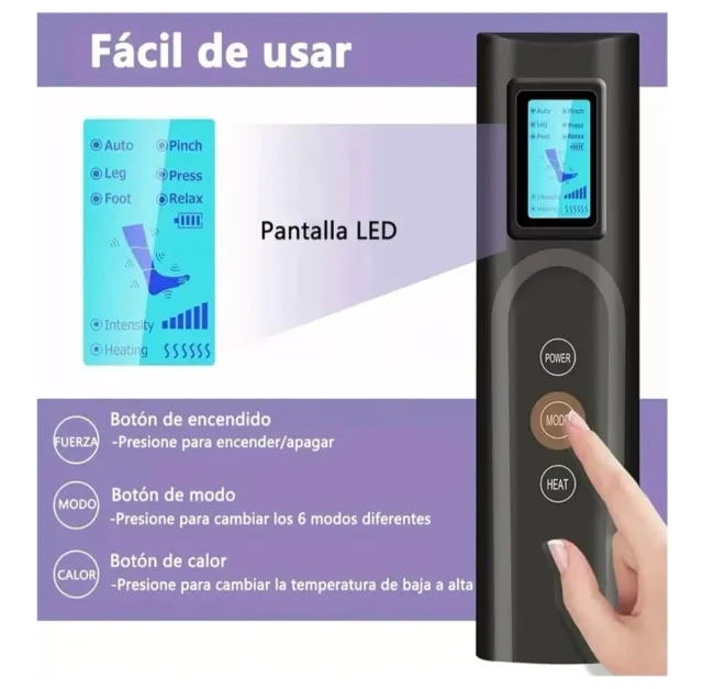 Masajeador Piernas Compresión Aire Calor Nuevo