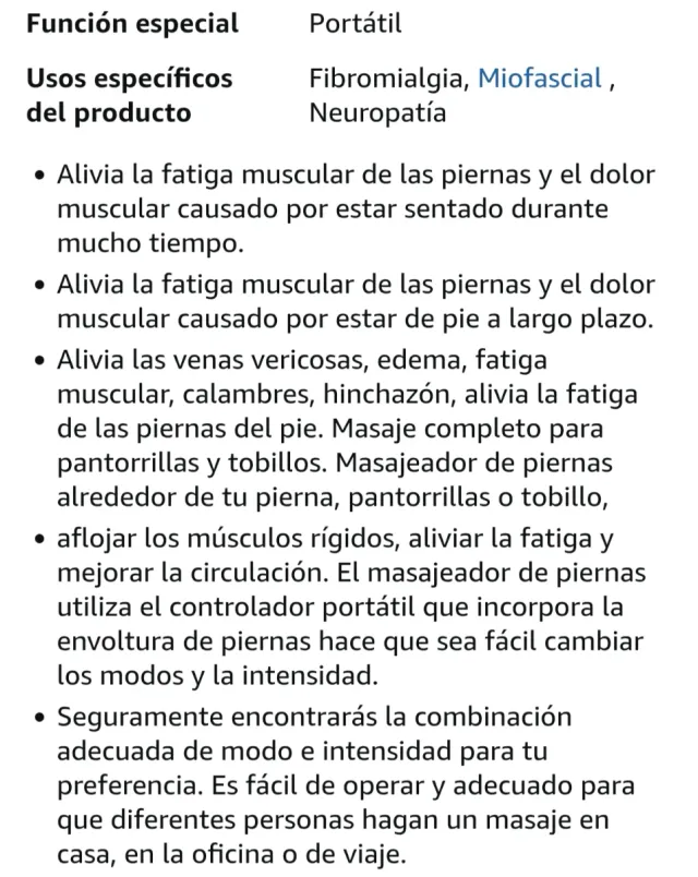 Masajeador Piernas Compresión Aire Calor Nuevo