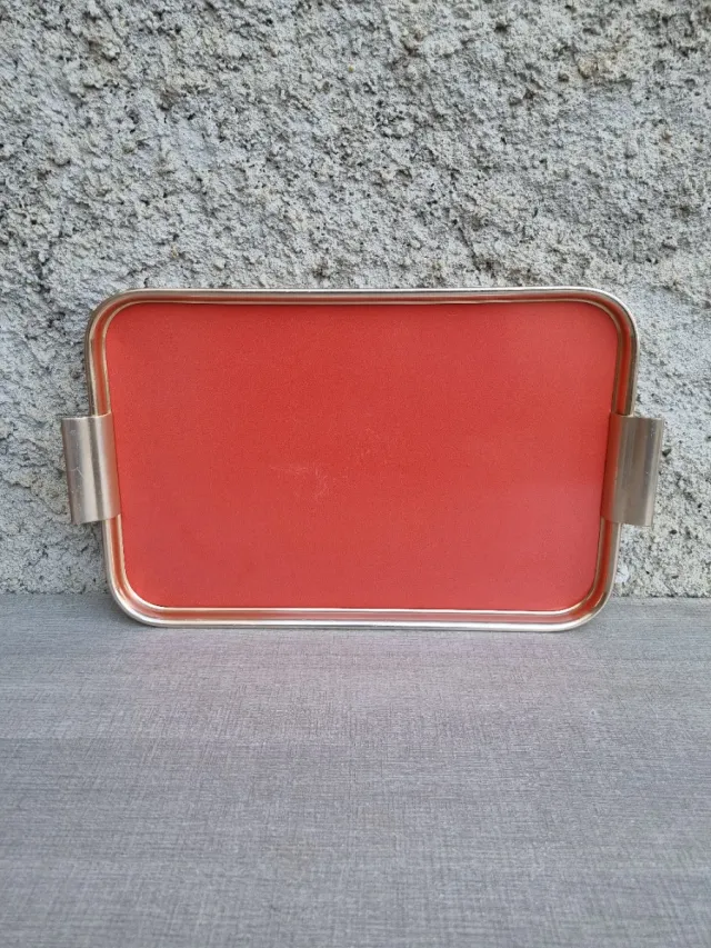 Vassoio Formica Rosso Vintage Bandeja tray